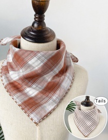 Fashion Light Brown Double-sided Plaid Baby Triangle Towel