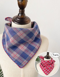 Fashion Blue Red Lattice Double-sided Plaid Baby Triangle Towel