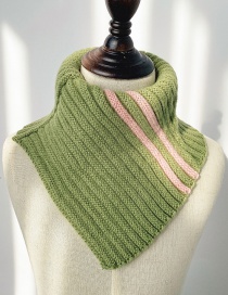 Fashion Green Contrast Wool Neck Scarf For Children