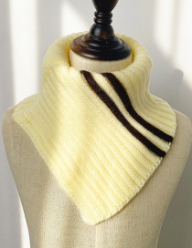 Fashion Beige (with Light Yellow) Contrast Wool Neck Scarf For Children