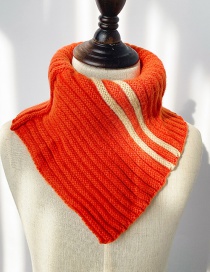 Fashion Orange Contrast Wool Neck Scarf For Children