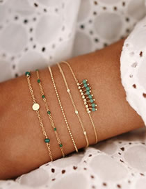 Fashion Green Chain Disc Bead Bracelet Set