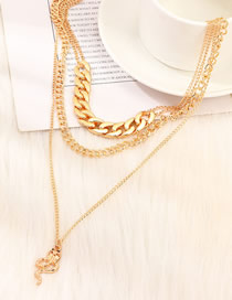 Fashion Golden Snake-shaped Thick Chain Multilayer Necklace