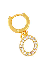 Fashion O Golden Diamond Letter Earrings