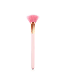 Fashion Pink Gold Single Powder White Hair Small Fan Brush