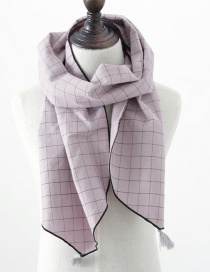 Fashion Pink Checked Fringed Children's Scarf