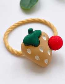 Fashion Light Yellow Strawberry-hair Rope Strawberry Hit Color Children's Hair Rope