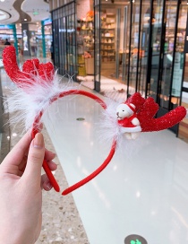 Fashion Bear Cub With Red Antlers Antler Furry Bear Child Hair Hoop