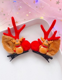 Fashion Elk Red Antlers 1 Pair Antler Elk Hair Clip Set