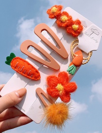 Fashion Carrot Series # 8 Piece Set Flower Radish Hair Ball Children Hair Clip Set