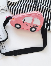 Fashion Pink Stitched Contrast Car Children Shoulder Bag