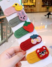 Fashion Knitted Fruit Rabbit Strawberry Tiger Hair Clip Set