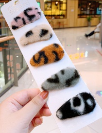 Fashion Plush Leopard Print Leopard Plush Kids Hair Clip Set