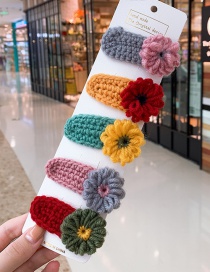 Fashion Yarn Flower Series # 5piece Set Flower Hit Color Children Hair Clip Set