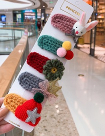 Fashion Little Rabbit Series # 5piece Set Bunny Flower Hat Crown Children Hair Clip Set