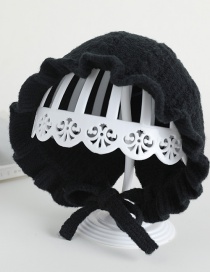 Fashion 8 # Palace Lace-black Baby Hat With Strap