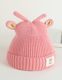 Fashion 19 # Rabbit Ears-pink Rabbit Ears Baby Hat