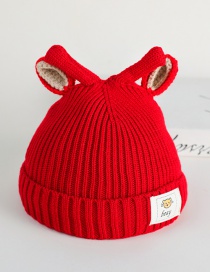 Fashion Rose Red Rabbit Ears Baby Hat