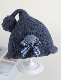 Fashion Navy Blue Bow Bear Baby Hat