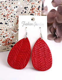 Fashion Red Drop Braided Earrings