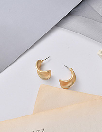 Fashion Golden Matte Gold Geometric Stud Earrings