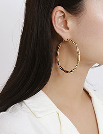 Fashion Golden Winding Ring Round Wrapping Earrings