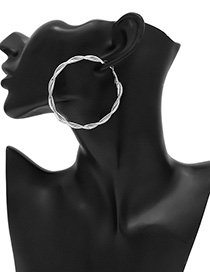 Fashion White K Winding Ring Round Wrapping Earrings