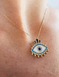 Fashion Golden Diamond Eye Drop Eyelash Necklace