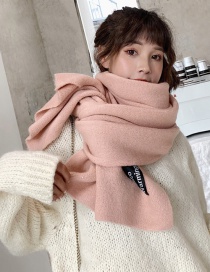 Fashion Pink Knitted Scarf With Alphabet