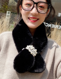 Fashion Black Bead-like Rabbit Fur Collar