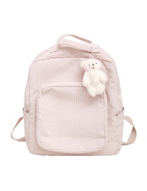 Fashion Pink Panelled Corduroy Backpack