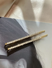Fashion Golden 1 Pair Diamond Hairpin