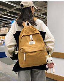 Fashion Yellow Patchwork Letter Backpack