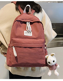 Fashion Red Patchwork Letter Backpack