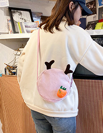 Fashion Pink Small Antlers Radish Plush Shoulder Bag