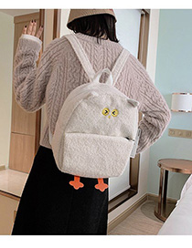 Fashion White Plush Owl Backpack