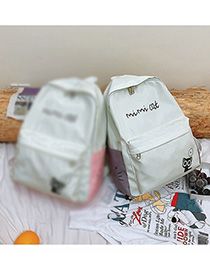 Fashion Light Grey Cute Cat Letter Stitching Backpack