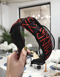 Fashion Red Letter Mesh Gauze With Wide-edged Headband