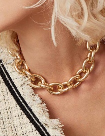 Fashion Golden Oval Chain Necklace