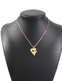 Fashion Golden Alloy Key Love Hollow Necklace