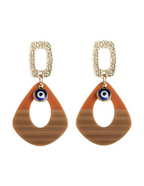 Fashion Brown Dripping Eye Geometric Acrylic Earrings