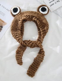 Fashion Khaki Frog Frog Wool Big Eyes Knitted Hat