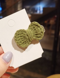 Fashion Chocolate Color Wool Knitted Bow Hair Clip