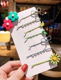 Fashion 3 # 泫 雅 花 8 件 套 Word Flower Bow Hollow Dinosaur Hair Clip Set