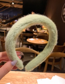 Fashion Light Green Fluffy Solid Color Hair Hoop