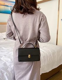 Fashion Black Flap Lock Shoulder Crossbody Bag