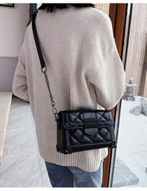 Fashion Black Locked Embroidered Cross-body Shoulder Bag