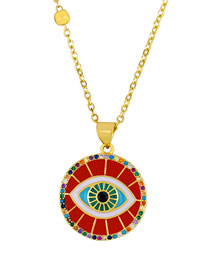 Fashion Red Diamond Eye Drop Necklace