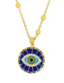 Fashion Blue Diamond Eye Drop Necklace