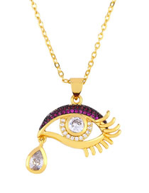 Fashion Eye Diamond Eyelashes Necklace